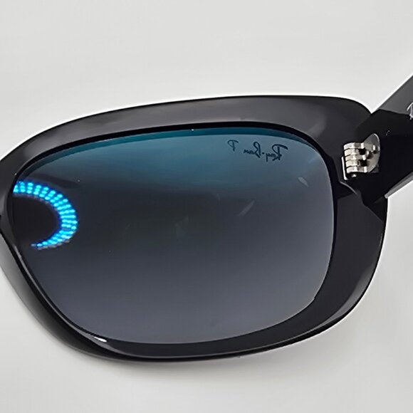 Ray-Ban RB4101 601/T3 Jackie Ohh Black Frame Polarized Grey Lens Sunglasses 58mm - Picture 9 of 16